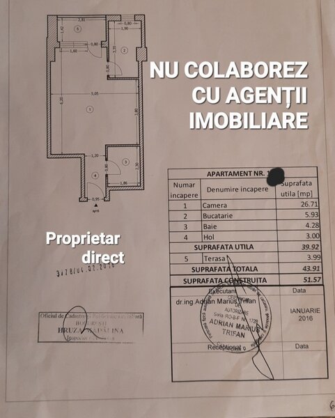 13 Septembrie, garsoniera lux, stradal, proprietar
